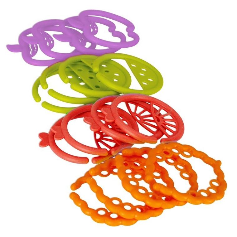 BamBam, zabawka sensoryczna, krążki owoce, 16 elementów