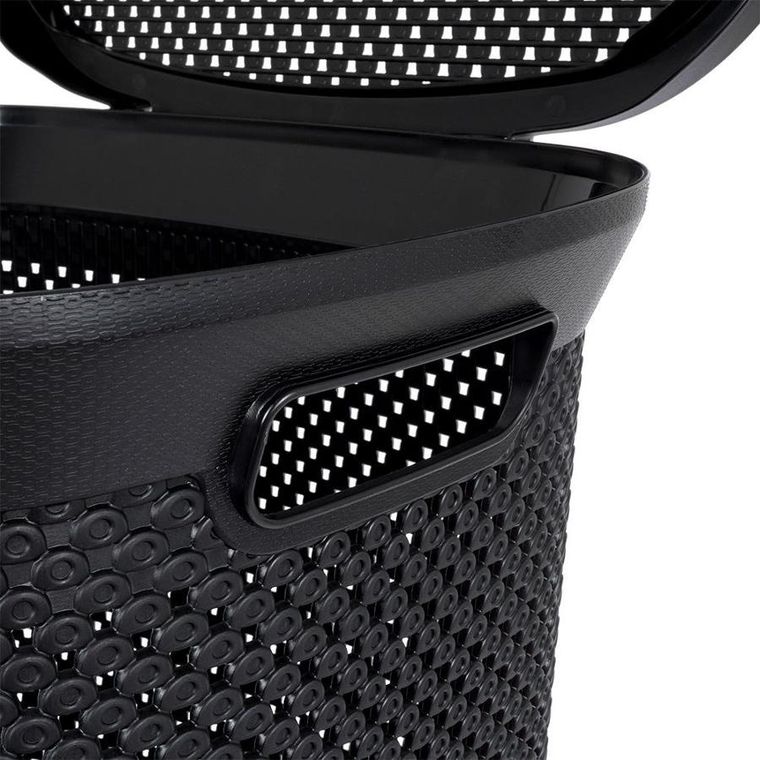 Bathroom Solutions, kosz na pranie z pokrywą, czarny, 60 l