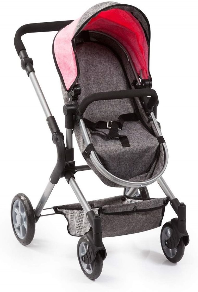 Bayer Design, City Neo, głęboki wózek dla lalek, różowo-szary