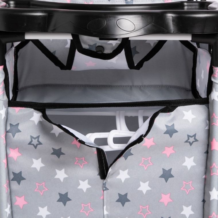 Bayer Design, łóżko turystyczne dla lalek z karuzelą, szaro-różowe