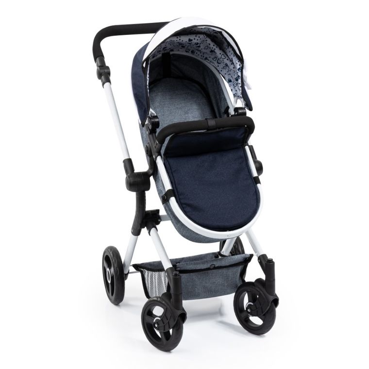 Bayer Design, Neo Vario Combi, głęboki wózek dla lalek z torbą, granatowy