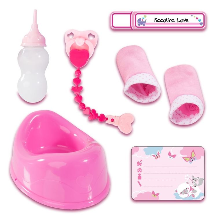 Bayer Design, Piccolina Love, interaktywna lalka bobas z akcesoriami, 42 cm