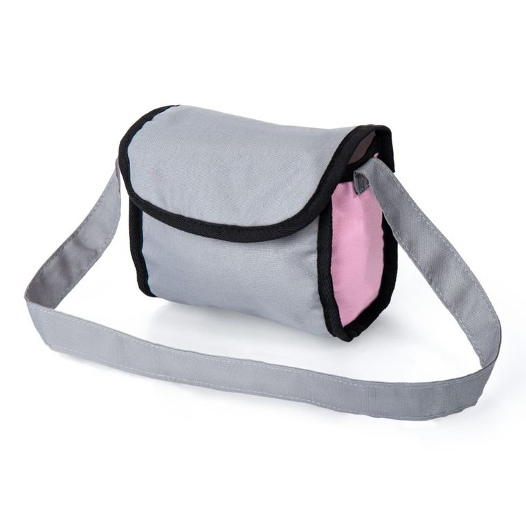 Bayer Design, Trendy, głęboki wózek dla lalek z torbą, szaro-różowy z wróżką