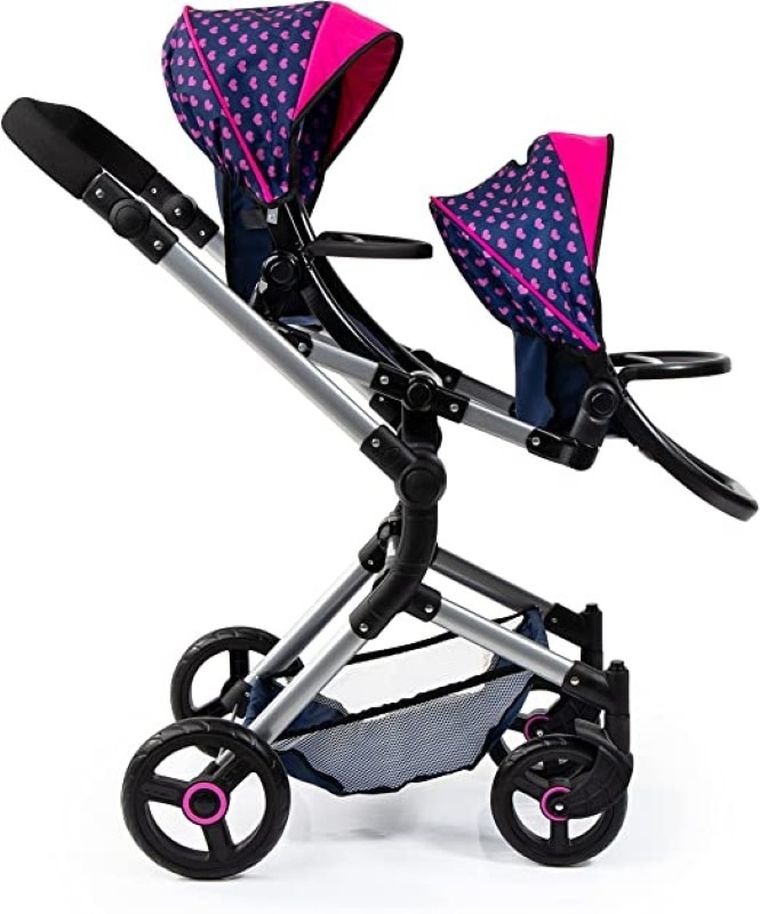 Bayer Design, Twin Neo, bliźniaczy wózek dla lalek, granatowy