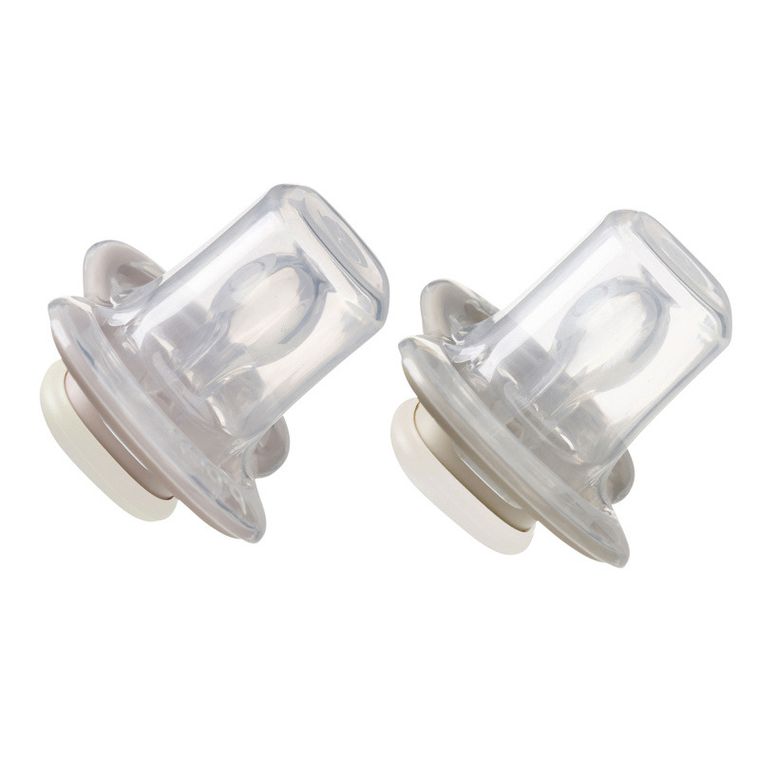 b.box, Glow in the dark, smoczek symetryczny 0-6m, róż/latte, 2 szt.