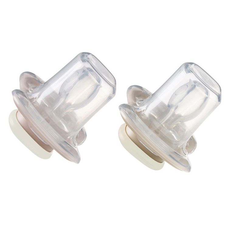 b.box, Glow in the dark, smoczek symetryczny, 6m+, róż/latte, 2 szt.