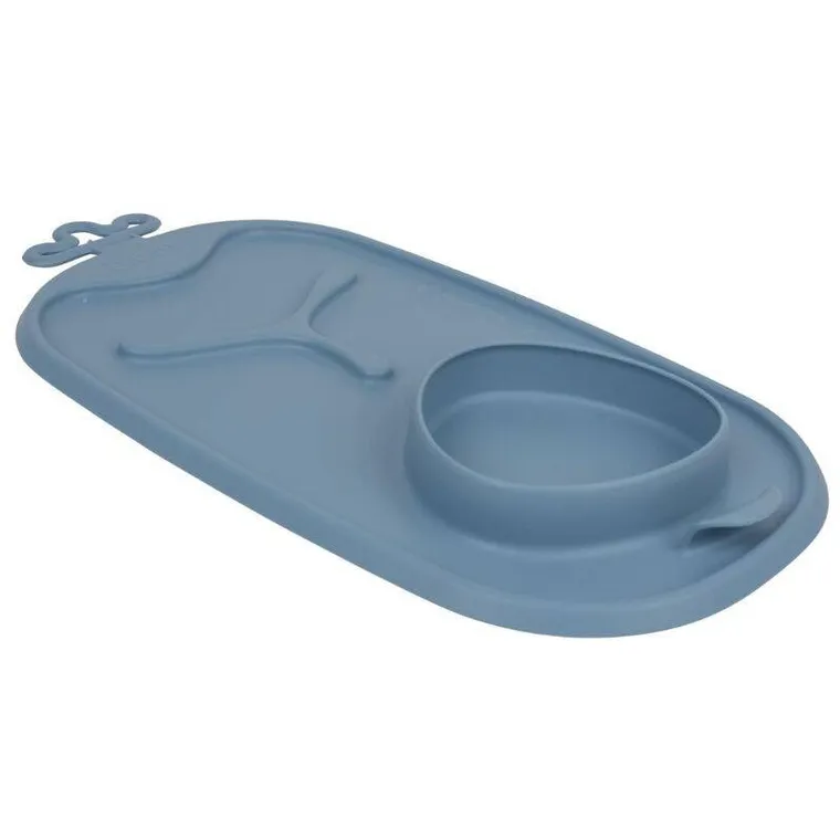 b.box, Roll + Go, zwijana mata do nauki samodzielnego jedzenia dla dzieci, błękit