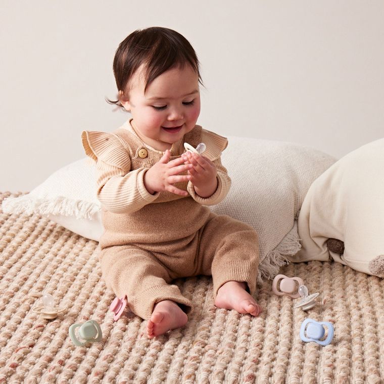 b.box, smoczek symetryczny, 6m+, róż/latte, 2 szt.