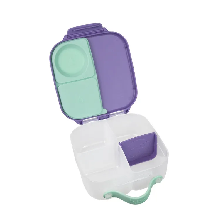 b.box, zestaw mini lunchbox + butelka tritanowa ze słomką, 450 ml, Lilac Pop