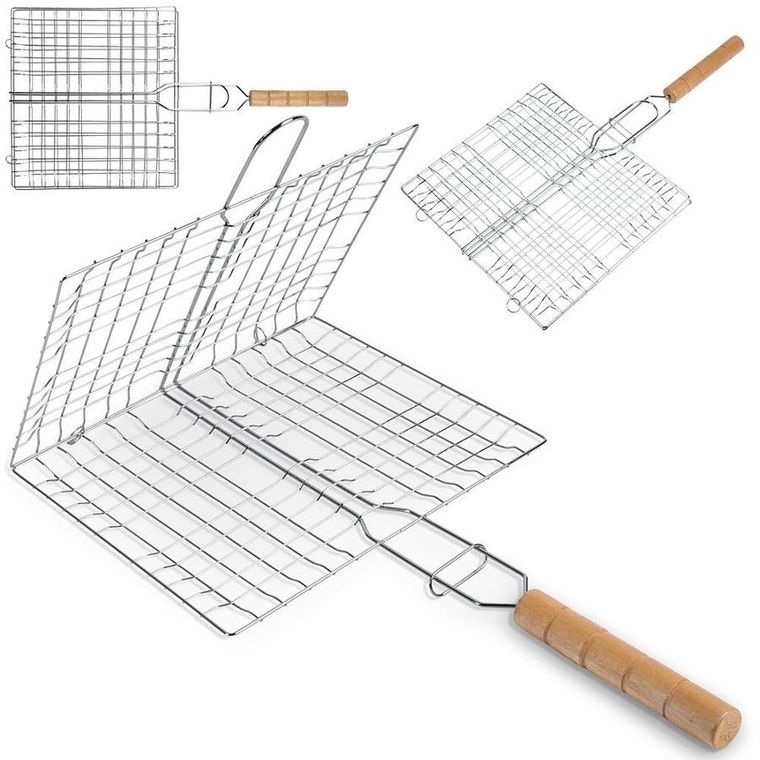 BBQ, ruszt do grillowania burgerów, stalowy, 23-43 cm