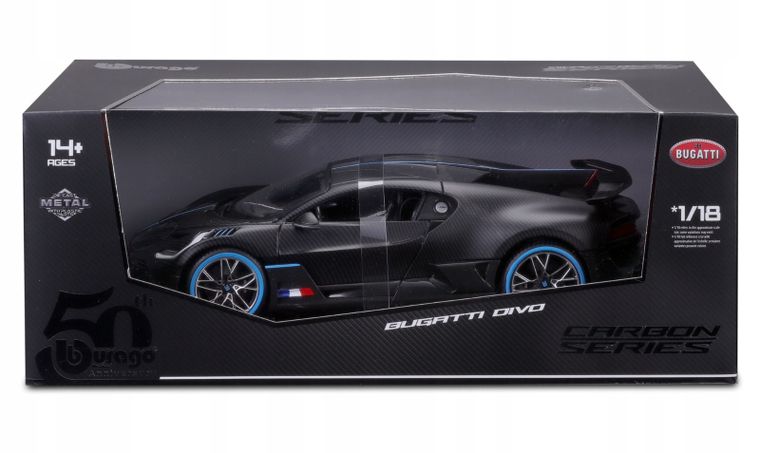 Bburago, Bugatti Divo Carbon Series, jubileuszowy model pojazdu, 1:18