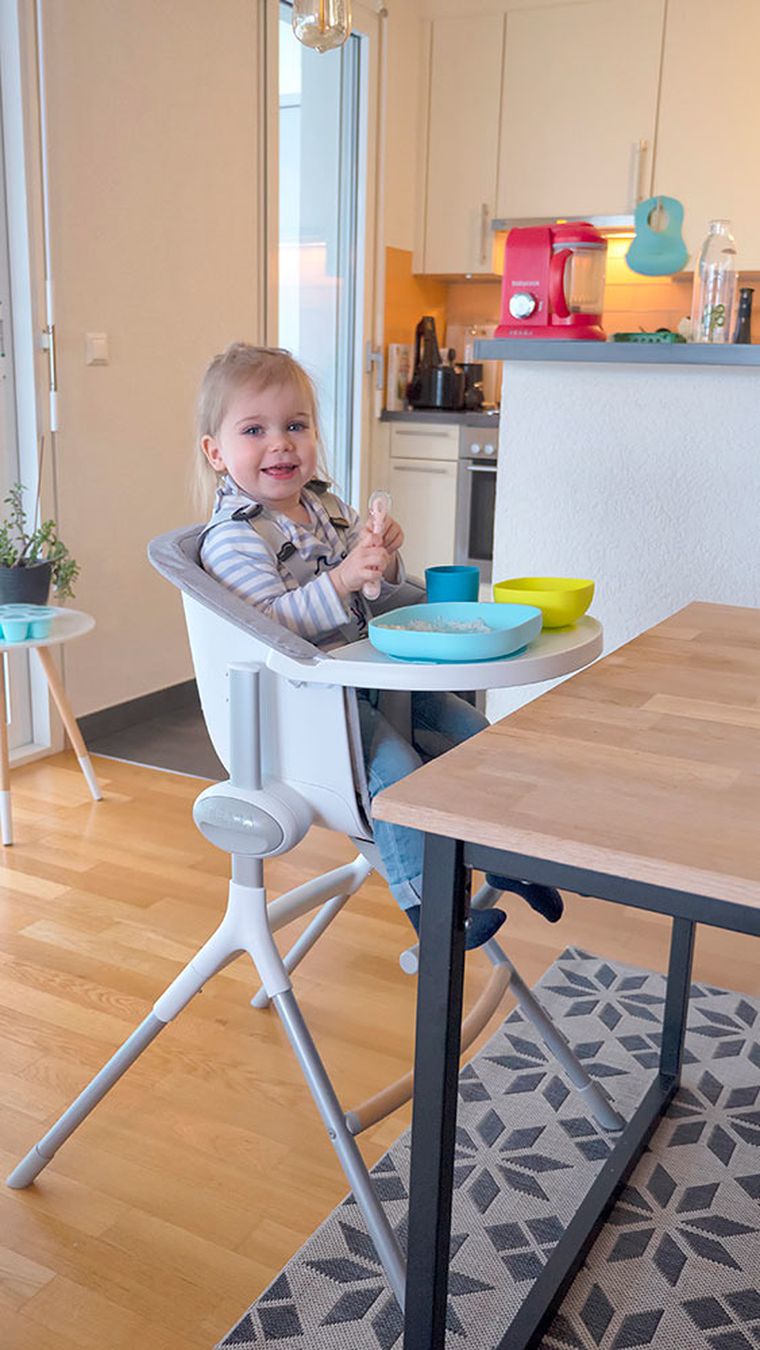 Beaba, komplet naczyń z silikonu z przyssawką, niebieski