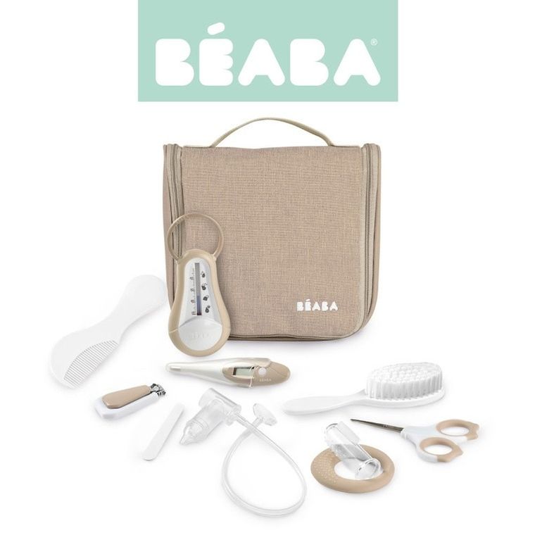 Beaba, kosmetyczka z 10 akcesoriami do pielęgnacji niemowląt, clay