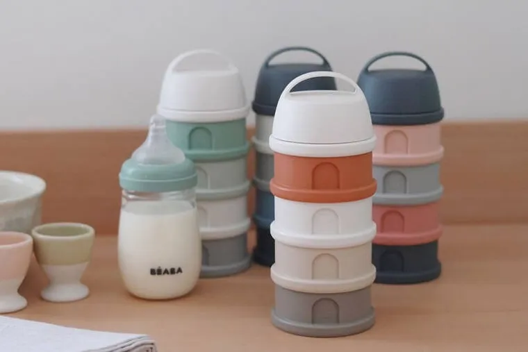 Beaba, pojemniki na mleko w proszku, Cotton White/Terracotta