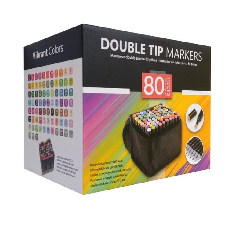 Beniamin, markery dwustronne, 80 szt.