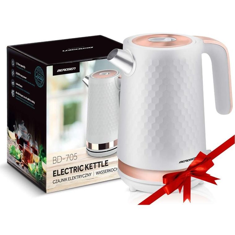 Berdsen, czajnik elektryczny, biało-miedziany, 1,7l, BD-705