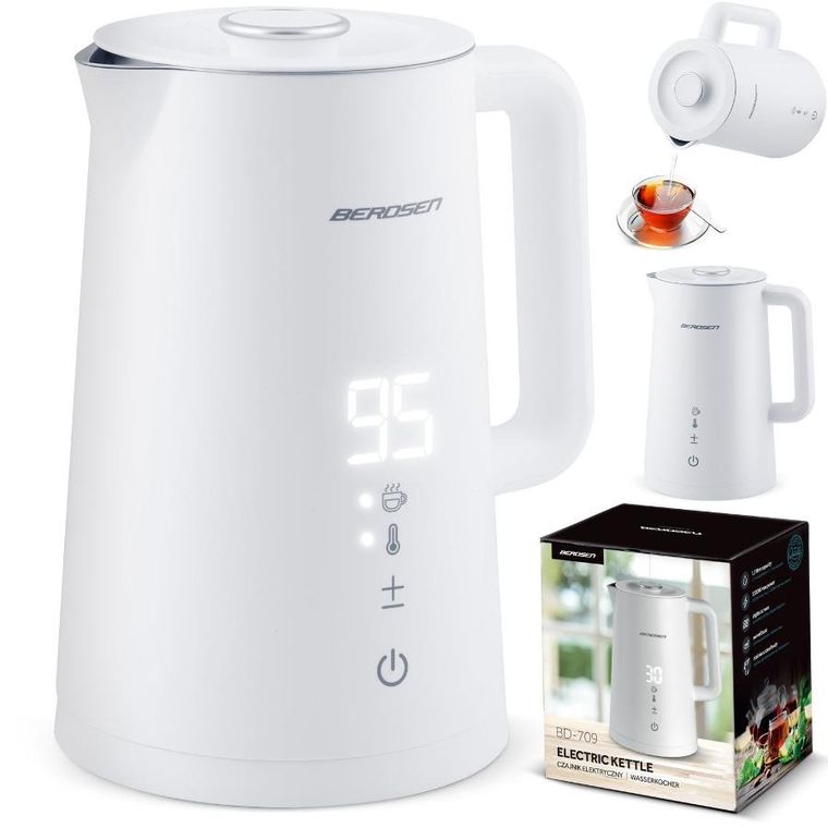 Berdsen, czajnik elektryczny, biały, 1,7l