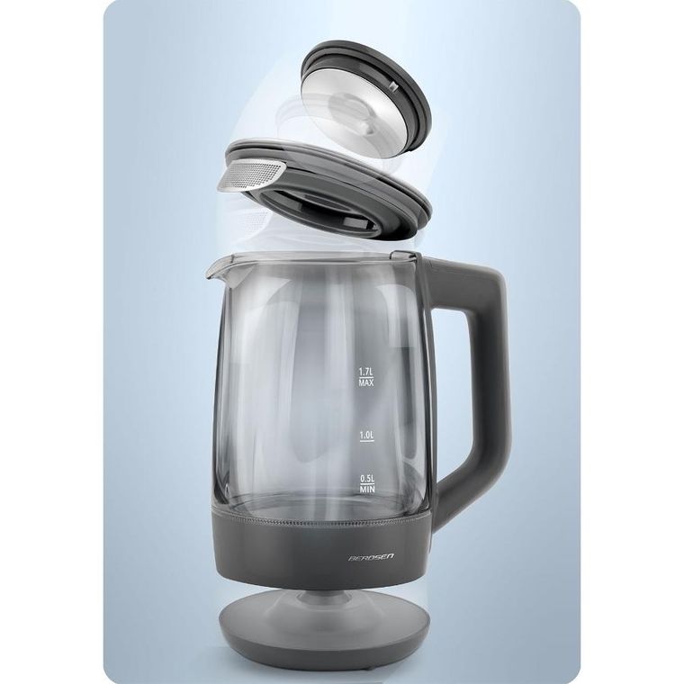 Berdsen, czajnik elektryczny, szklany, 1.7l, BD-711