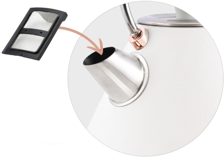 Berdsen, czajnik elektryczny z termometrem, biały, 1.7l, BD-701