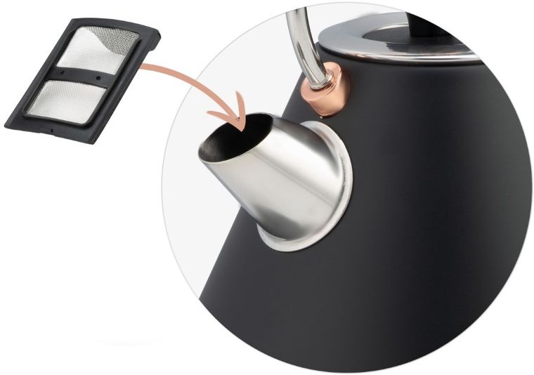 Berdsen, czajnik elektryczny z termometrem, czarny, 1.7l, BD-701