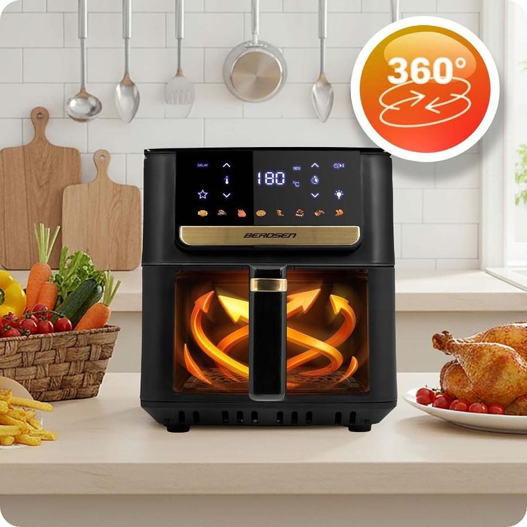 Berdsen, frytkownica beztłuszczowa, air fryer, 1700W, czarny, 6,5l, BD-655