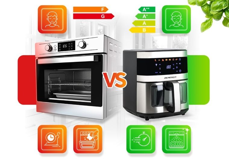 Berdsen, frytkownica beztłuszczowa, air fryer, 1700W, srebrny, 9,1l, BD-656