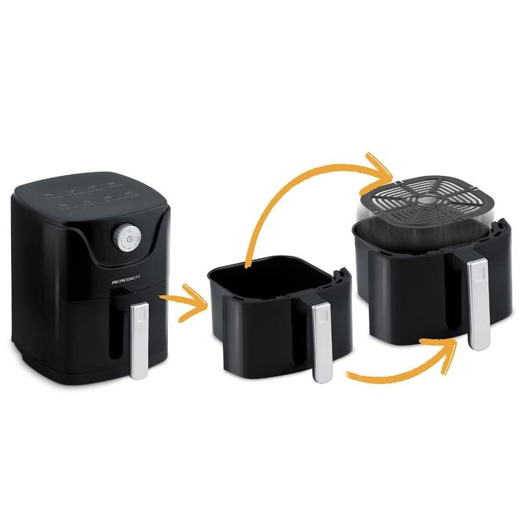 Berdsen, frytkownica beztłuszczowa, air fryer, czarny, 2,5l, BD-654