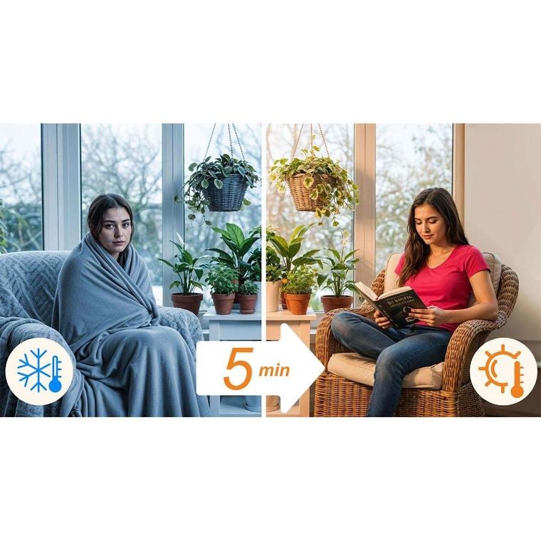 Berdsen, grzejnik na podczerwień, promiennik podczerwieni, 800W, pilot, WiFi, aplikacja, BD-987