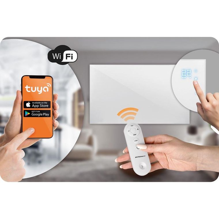 Berdsen, grzejnik na podczerwień, promiennik podczerwieni, z pilotem i aplikacją, 720W, BD-983