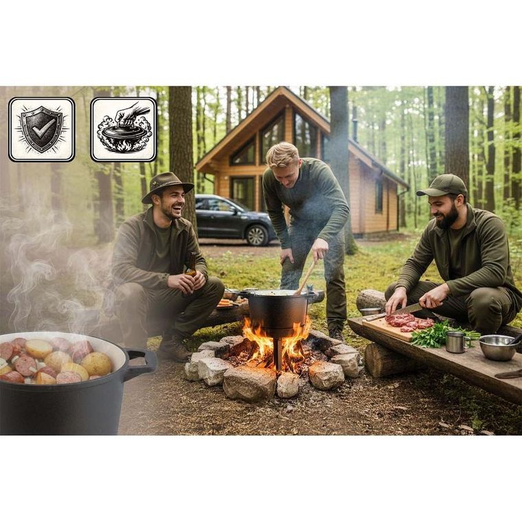 Berdsen, kociołek żeliwny, emaliowany, 8l