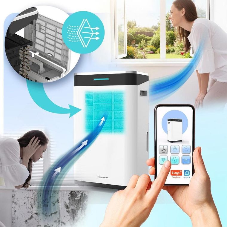 Berdsen, osuszacz powietrza kompresorowy, pochłaniacz wilgoci, 25l/24h, higrostat, biały, BD-533