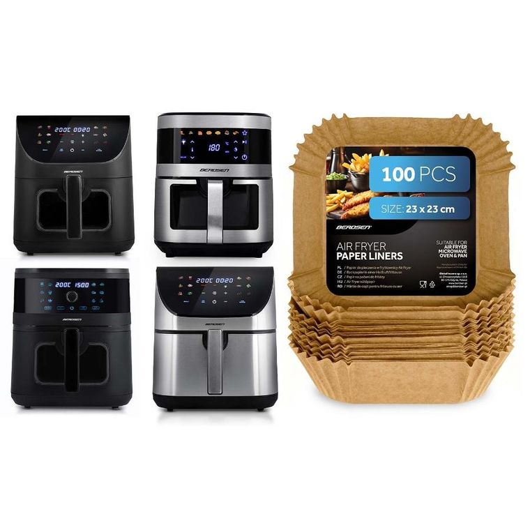 Berdsen, papier do pieczenia, wkładki do frytkownicy, 23 cm, 100 szt.