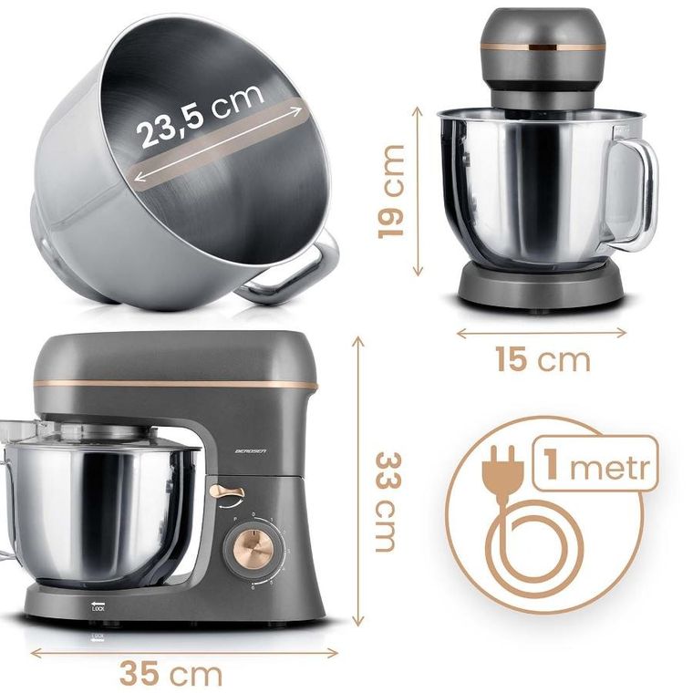 Berdsen, robot kuchenny, planetarny mikser 3w1, 6l, 1400W, BD-756