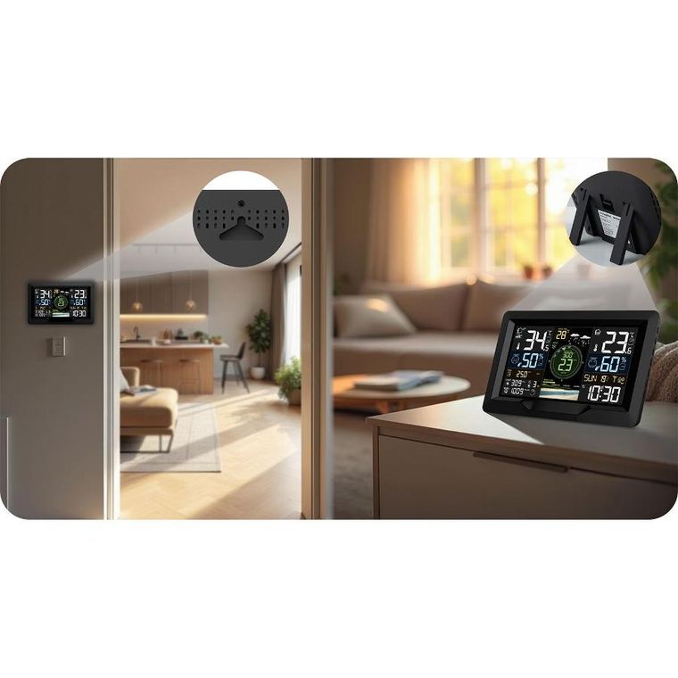 Berdsen, stacja pogodowa z czujnikiem wiatru i deszczu BD-914 czarna