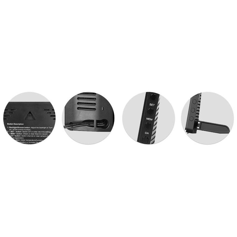 Berdsen, stacja pogodowa z wyświetlaczem, BD-908, czarna