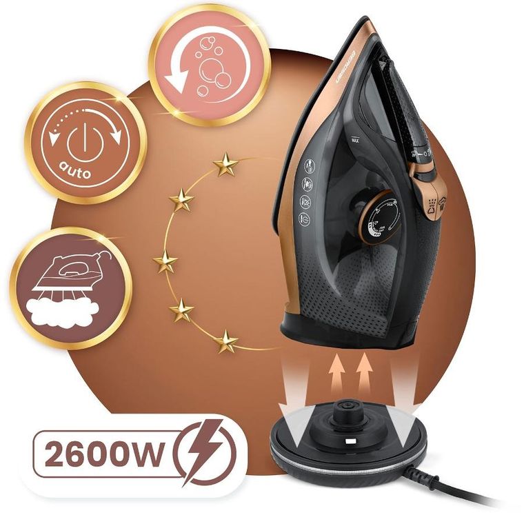 Berdsen, żelazko bezprzewodowe parowe, ceramiczna powłoka, 2600W, BD-333