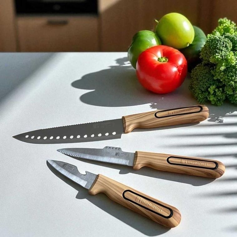 Bergner, Charcoal, zestaw noży kuchennych