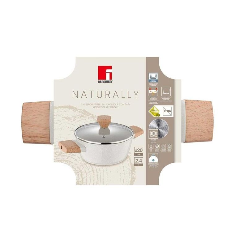 Bergner, Naturally, garnek marmurkowy z pokrywą, 20 cm