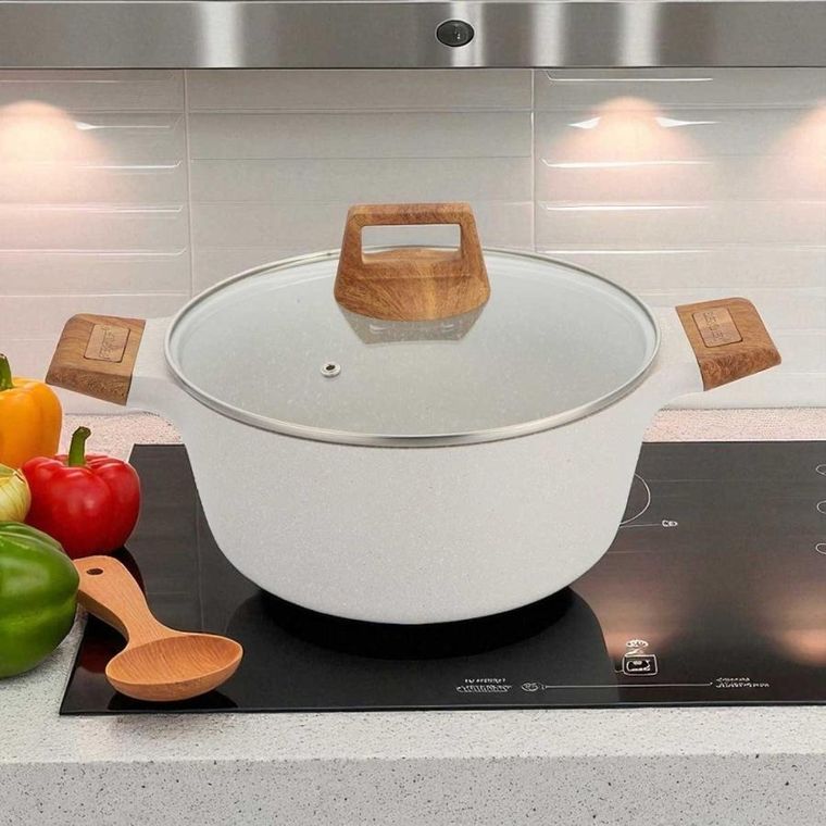 Bergner, Naturally, garnek marmurkowy z pokrywą, 28 cm