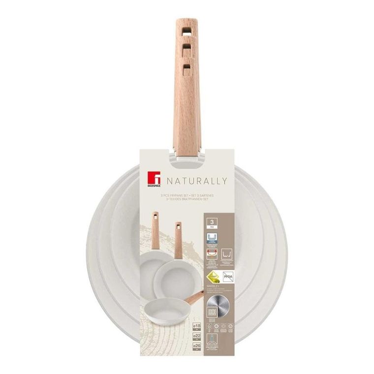 Bergner, Naturally, zestaw 3 patelni marmurkowych