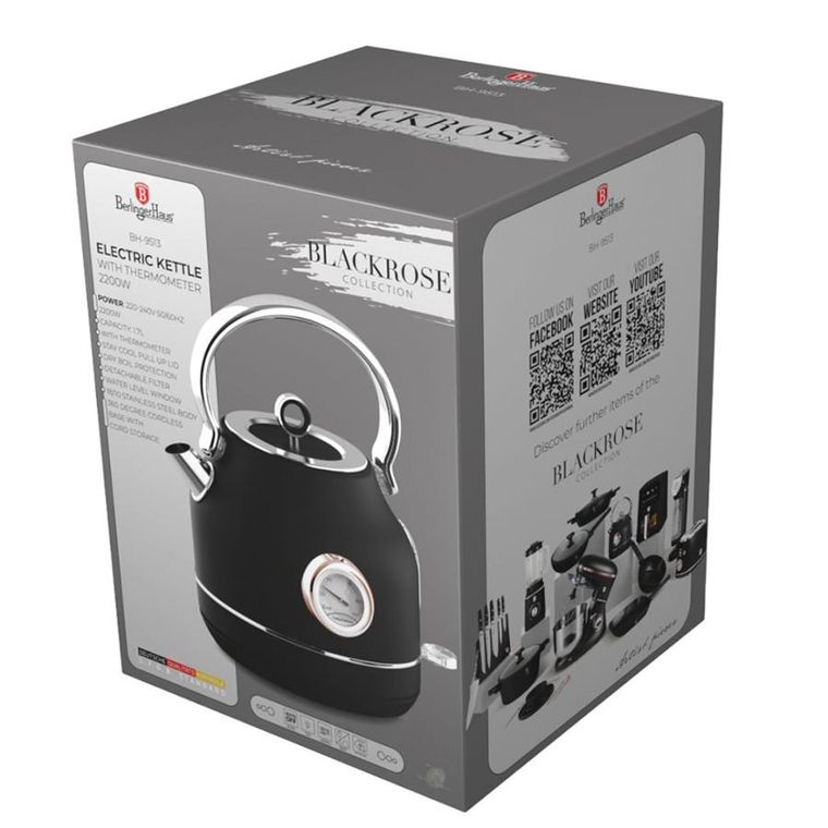 Berlinger Haus, Black Rose, czajnik elektryczny z termometrem, 1,7l, BH-9513