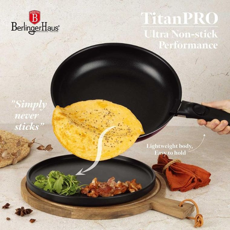 Berlinger Haus, Leonardo, zestaw: garnki tytanowe z pokrywą + patelnie, 9 elementów