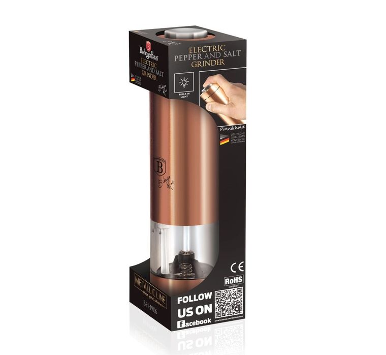 Berlinger Haus, Rose Gold, elektryczny młynek do soli lub pieprzu
