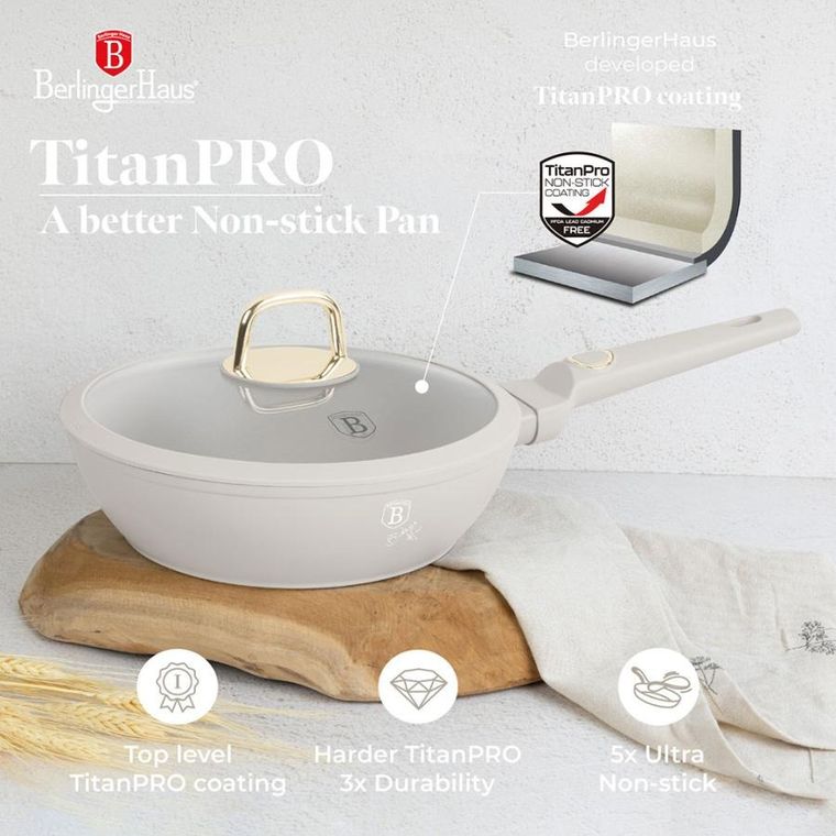 Berlinger Haus, Sahara, głęboka patelnia tytanowa, 24 cm