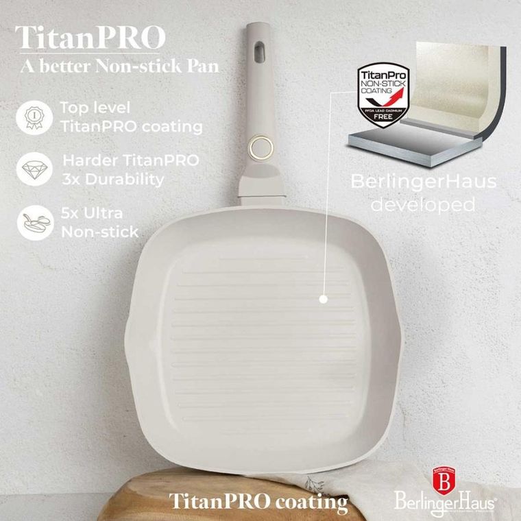 Berlinger Haus, Sahara, patelnia grillowa tytanowa, 28 cm