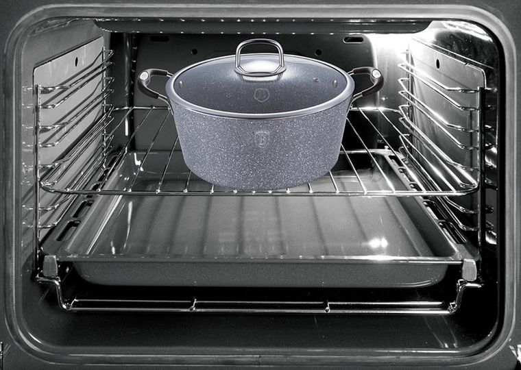 Berlinger Haus, Stone Touch, zestaw: garnki granitowe z pokrywą + patelnie + akcesoria, 18 elementów