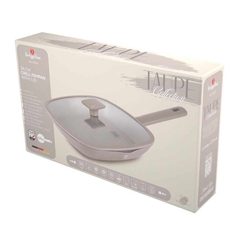 Berlinger Haus, Taupe, patelnia grillowa tytanowa z pokrywą, 28 cm