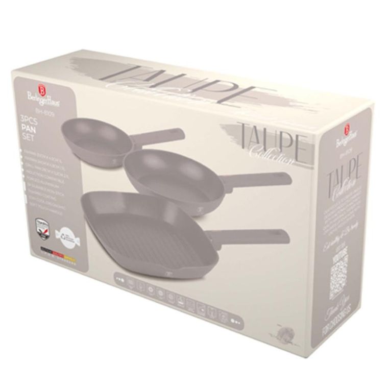 Berlinger Haus, Taupe, zestaw patelni tytanowych, 3 szt.