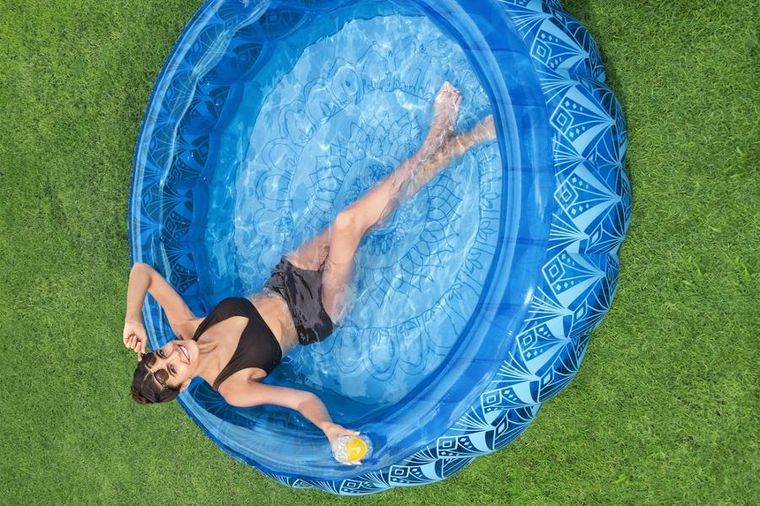 Bestway, basen dmuchany, okrągły, niebieski, boho, 53-168 cm