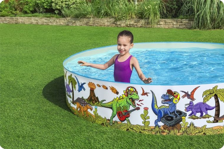 Bestway, basen ogrodowy, rozporowy, dinozaury, 244-46 cm